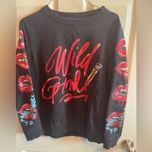 HOUSE wild girl sweatshirt sz M